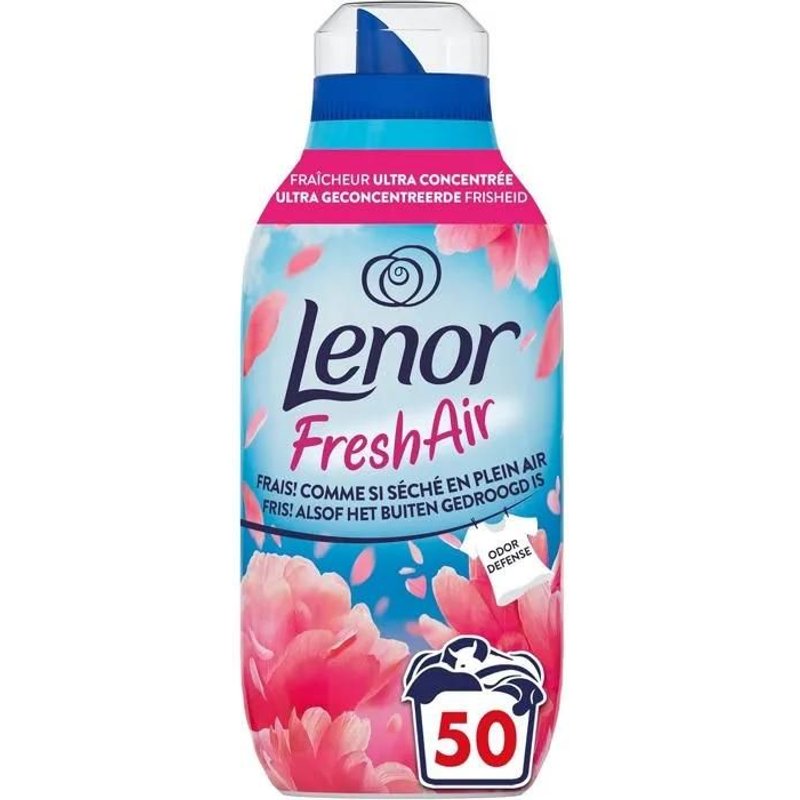 Lenor Fresh Air Adoucissant 50 Lavages Jardins En Fleurs Fraîcheur Ultra Concentrée