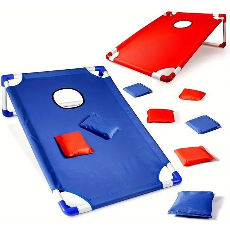 Ensemble De Jeu De Cornhole Portable, 1 Plateau De Jeu De Cornhole, 6 Sacs De Haricots, Jeu De Lancer De Jardin