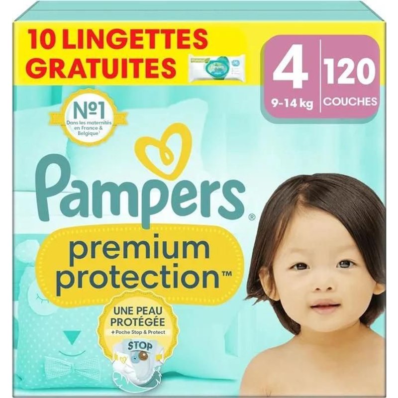 Pampers Premium Protection Taille 4, 120 Couches