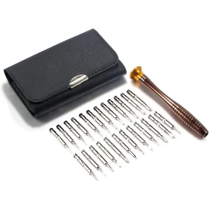 Kit de tournevis de précision - Outils de réparation - 25 pièces - Torx - Portable - Noir