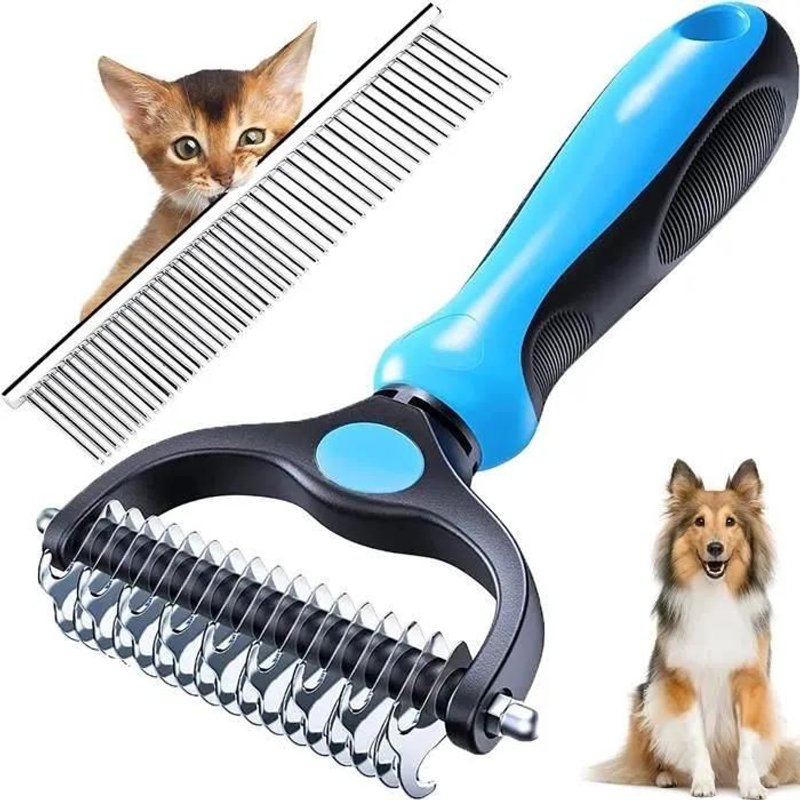 Brosse De Toilettage - Brosse Chien - 17+9 Dents - DĂ©mĂȘlage - Poils Longs - Conçue Pour Animaux