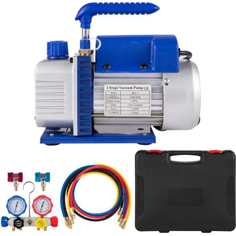Pompe à Vide HVAC AC-Duoku-4,8 CFM 5PA-Manomètre, Emballage en Boîte-pour Climatisation Domestique, l'entretien Automobile