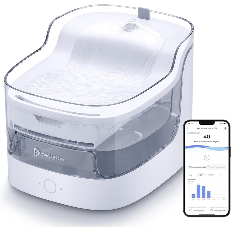 Fontaine A Eau Chat Intelligente, Distributeur Eau Chat Silencieux Avec Réservoir Transparent De 2l,Fontaine À Eau Pour Chat Avec 8 Niveaux De Filtration, Contrôle Via App (Pf1)