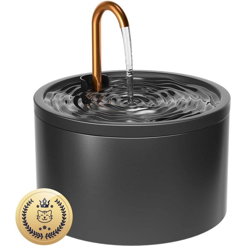 Fontaine À Eau En Céramique Pour Chat, Distributeur D`Eau De 2,1 L, Fontaine Silencieuse Pour Animaux, Abreuvoir Pour Plusieurs Chats, Filtre Pour Une Eau Propre, Hygiénique Et Facile À Nettoyer,Noi