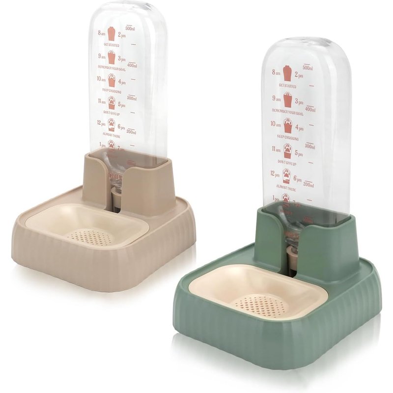 Lot De 2 Distributeurs D'eau Automatiques Pour Chat, 500 Ml, Avec Élément Filtrant, Fontaine À Eau Pour Chat, Lapin, Chiot Et Petit Animal (500 Ml)