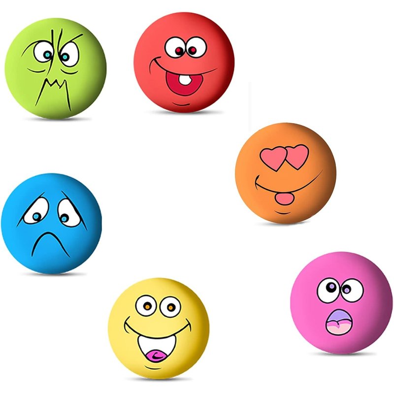6 Pack Durable Squeaky Chew Toys For Dogs,Latex And Soft Soft Rubber Interactive With Smiling Face Fun For Medium And Small Dogs