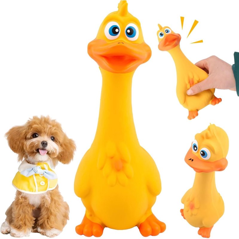 Jouet Couineur Pour Chien En Latex,Grincement Des Dents Et Lavage Des Dents,Aspect Mignon,Jeux Interactifs En Latex,Poulet Qui Couine (Jaune)