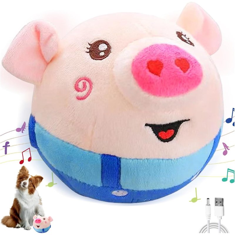 Interactive Dog Toy Plush Toy for Pets in Active Moving and Mobile USB Rechargeable Plush Toy Musical Animal Plush Toy