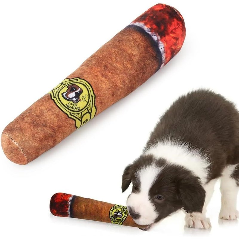 1 X Squeaky Dog Toy,Puppy Toy,27 Cm Soft Toy For Dogs,Plush Toy,Interactive Chew Toys For Dogs Plush Puppies (Cigar Shape)