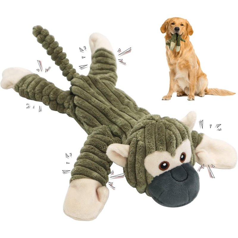 Squeaky and Plush Dog Toy,Interactive Chew Toy with Cotton Cloth and Crinkle Paper for Big and Small Dog (Singe)