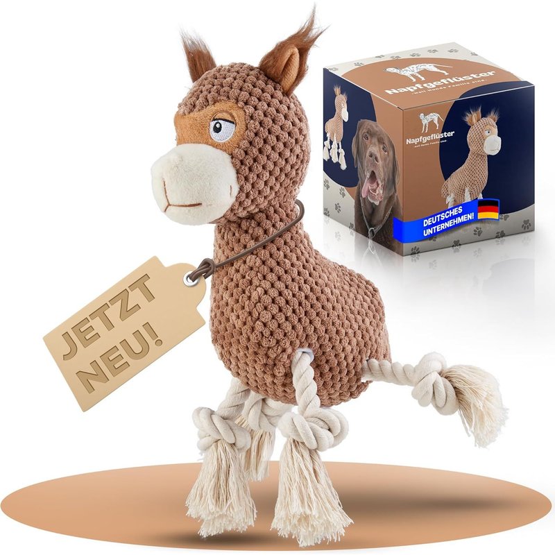 Bruno Alpaca-Plush Dog Toy-Cute Squeaky Toy With Crinkle Paper-Chew Toy For Small Medium Large Dogs