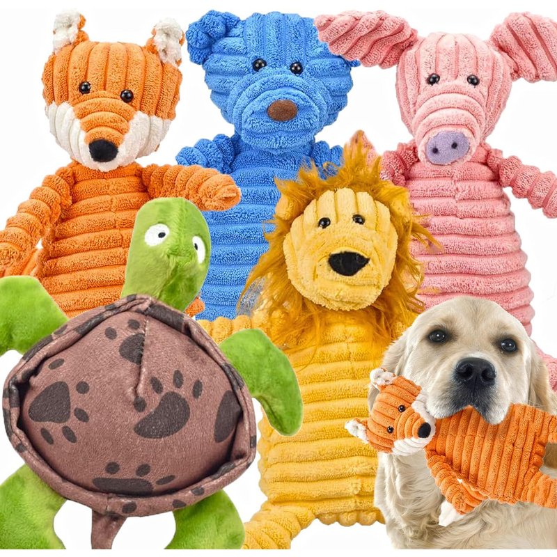 Pack Of 5 Dog Toys-Assorted Chew Toys For Puppies,Small,Medium And Large Dogs