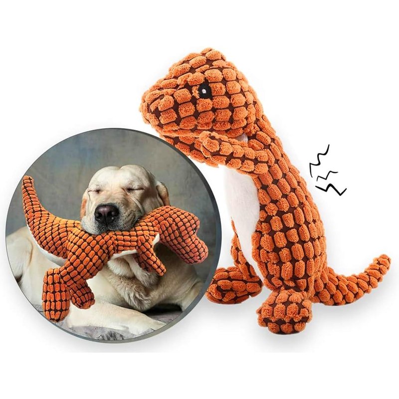 Squeaky Dinosaur Plush Dog Toy Interactive Toys For Dogs Anti-Chew Technology Interactive Dental Care Chew Toy With Sound
