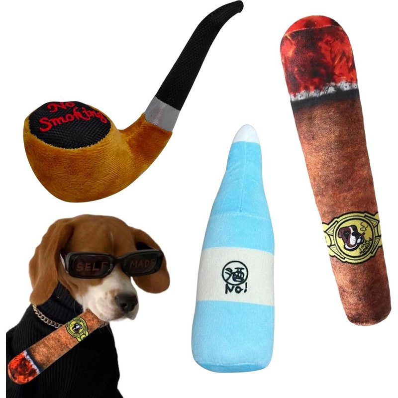 3 Pieces Dog Toy Squeaky Toy For Dogs In The Shape Of Cigarette,Interactive Dog Toy,Squeaky Soft Toy For Dogs,Fun Toy For Small And Medium Dog Games
