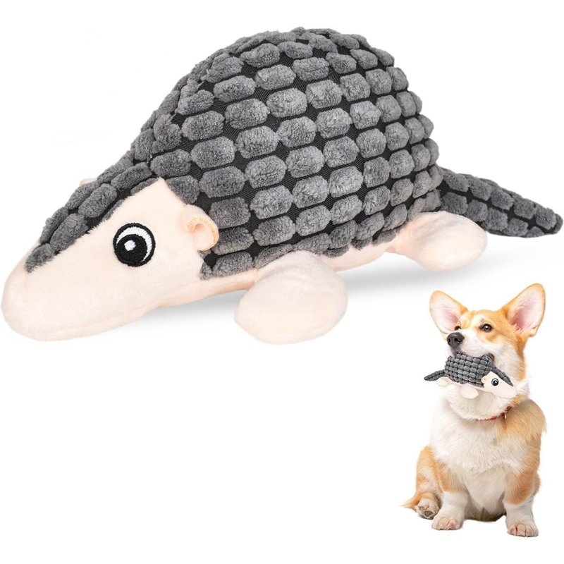 Plush Animals for Dogs,Plush Sound Toys,Padded Chew Toy,Interactive Dog Toys,Grey,Pangolin,for Puppies,Small,Medium,Large Dogs,Plush Toy