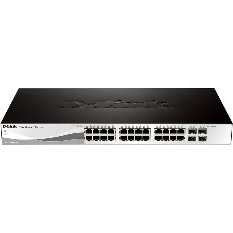 D-Link Web Smart DGS-1210-28 - Commutateur - Géré - 24 x 10/100/1000 + 4 x Gigabit SFP - de bureau, Montable sur rack