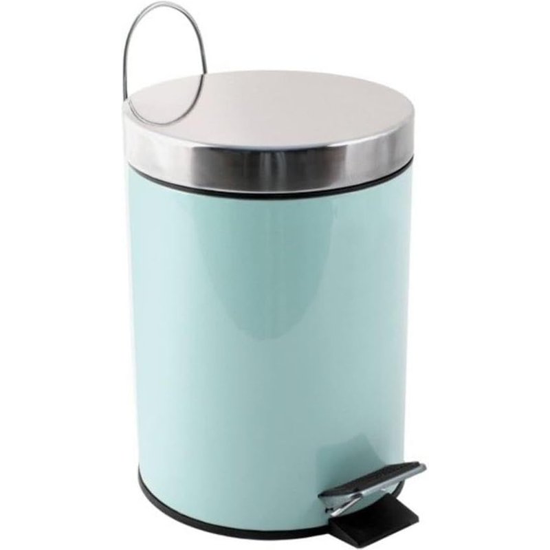 TZF-- Poubelle Cosmétique Salle de Bain - Acier Inoxydable avec Seau Intérieur Amovible - Poubelle à Pédale Élégante - Compacte et Pratique - Vert Pastel - 3L