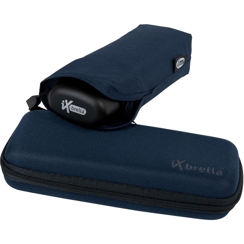 Tzf-Super Mini Parapluie De Poche : Petit Parapluie Dans Un Étui, Bleu Foncé, 91 Cm, Minimaliste