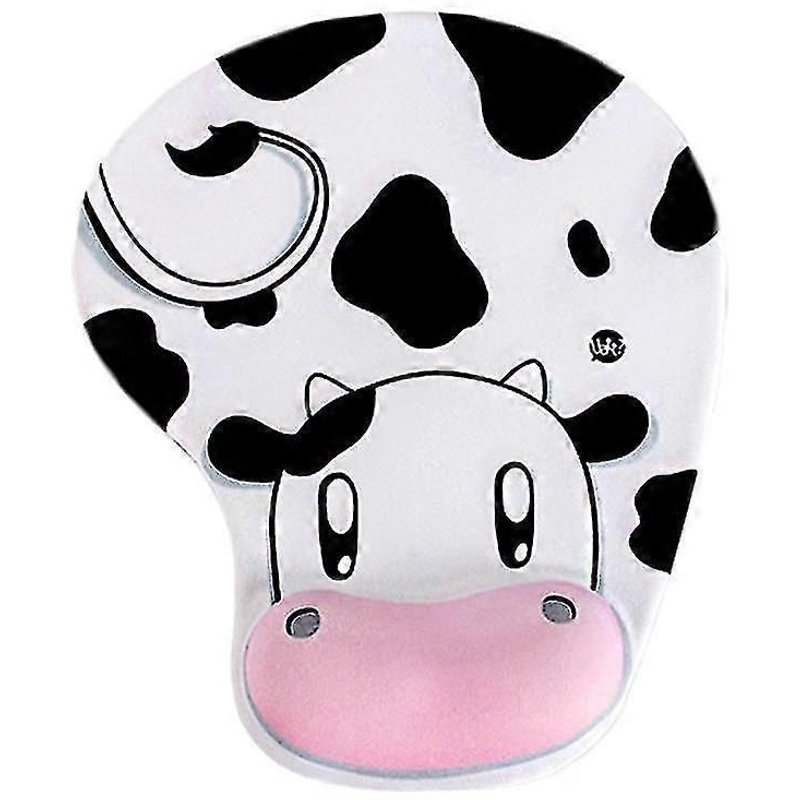 Tapis de souris en mousse à mémoire de forme antidérapant avec support de poignet confortable en forme de vache