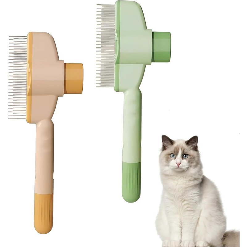Lot De 2 Peignes À Dents En Acier Inoxydable Pour Chats Et Chiens,Peignes À Dents En Métal Pour Animaux De Compagnie,Élimine Les Poils Emmêlés,Les Poils Morts,Anti Puces,Toilettage