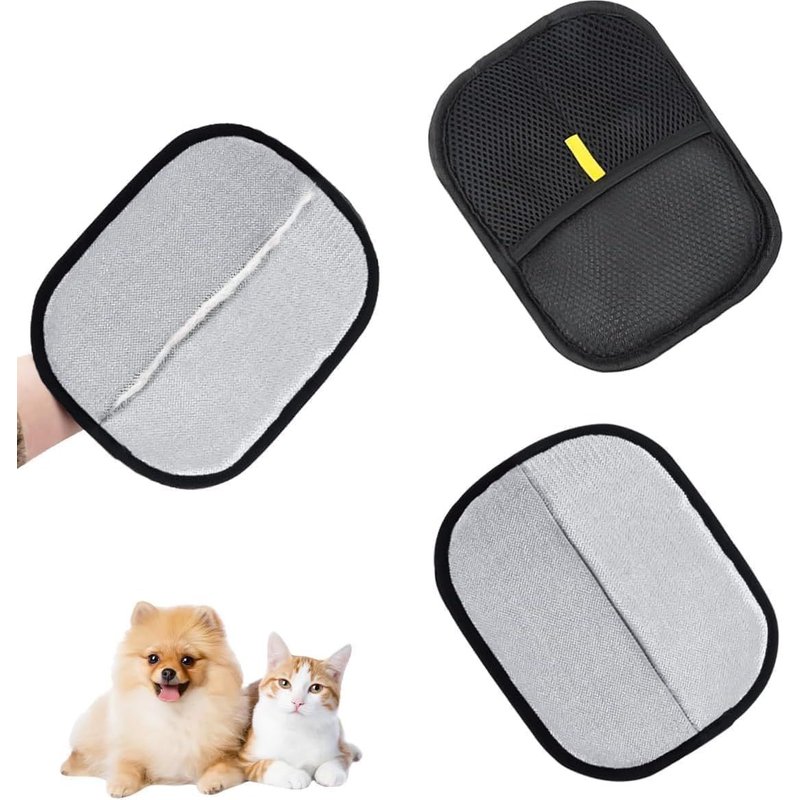 2 X Pet Hair Remover Gloves,Reusable Antistatic Double-Sided Gloves,Double Sided Pet Grooming Gloves,Anti Pet Hair Gloves,Washable Pet Hair Catcher