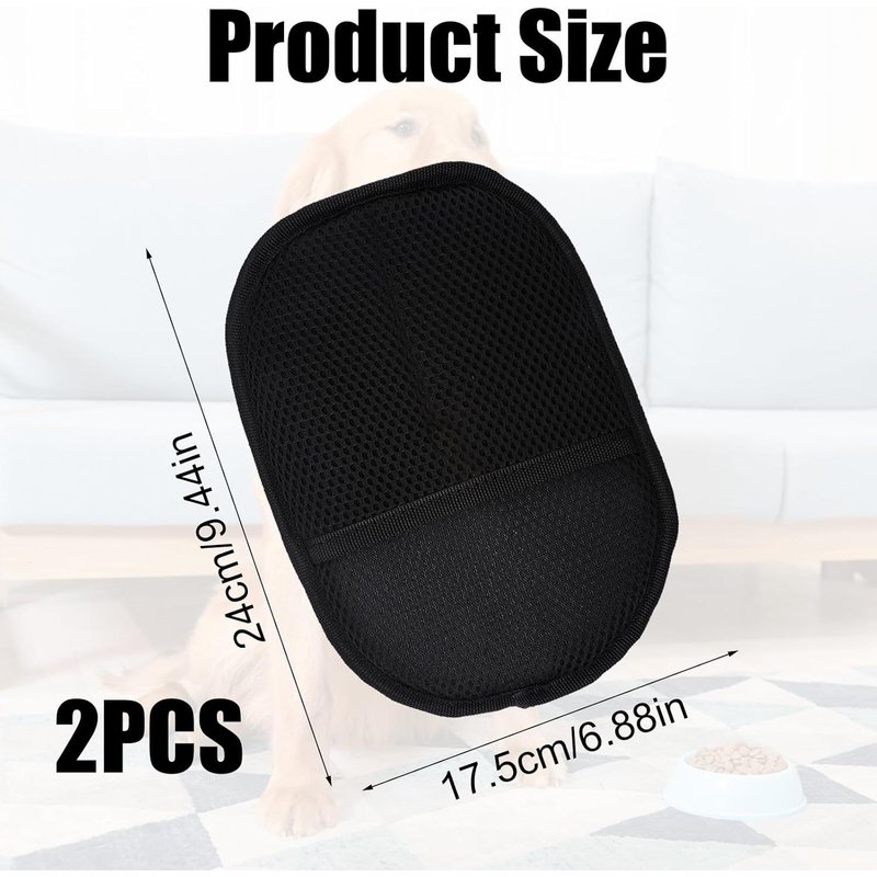 2 Piece Static Grooming Gloves Remover Static Double Sided Grooming Reusable Pets Hair Glove For Washing,Deshedding,Grooming Pet Waxing Gloves For Dogs And Cats