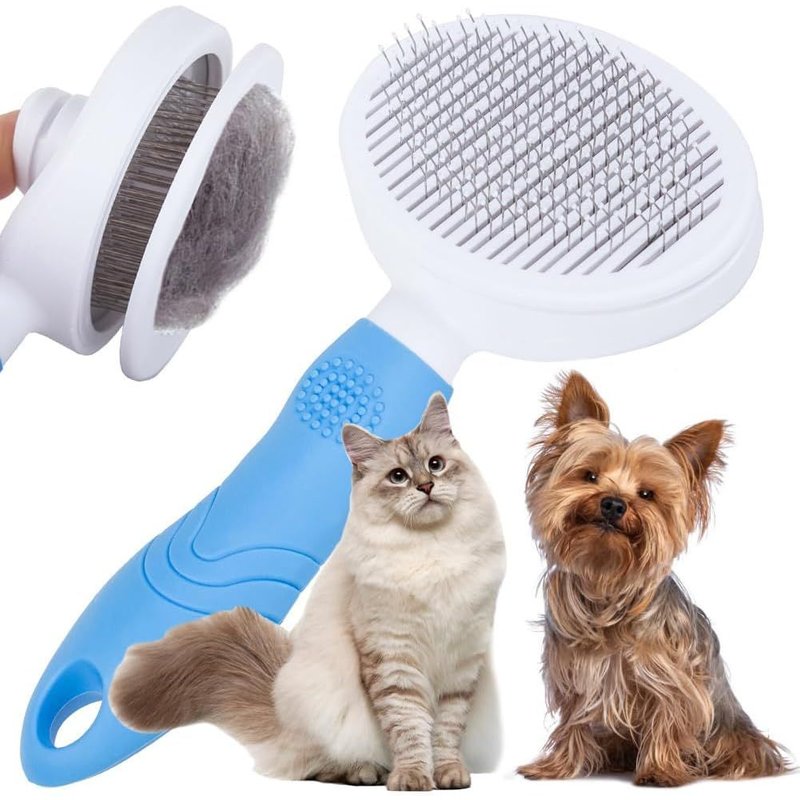 Self-Cleaning Grooming Brush For Dogs And Cats-Easy To Clean In 1 Click-Suitable For Long And Short Hair-Colour Beue