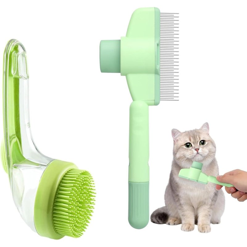 Lot De 2 Brosses À Poils Longs Et Courts,Pour Le Toilettage Des Poils Longs Et Courts,Pour Masser Les Chats Et Les Chiens,Vert