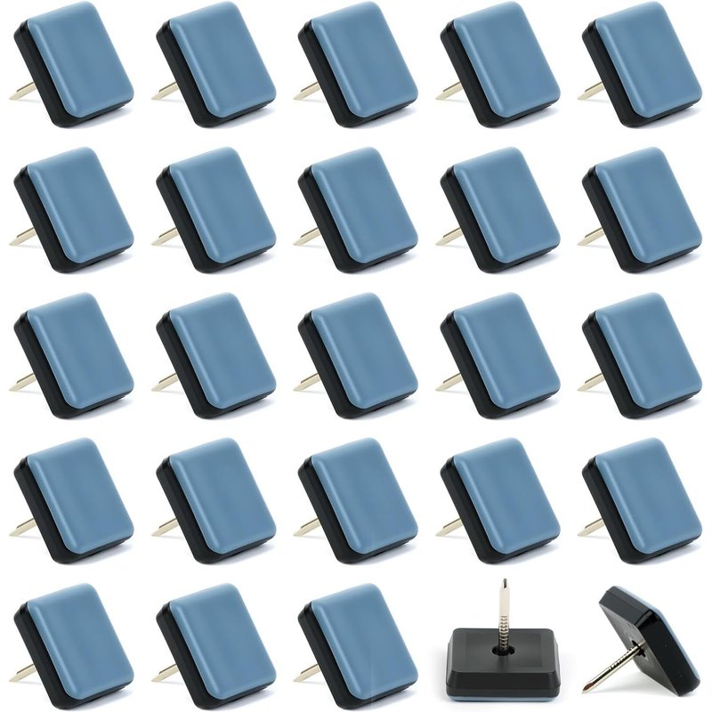 25x25mm Patins De Meubles Avec Clou, 24 Pièces Ptfe Téflon Carré Coulisses De Meubles Adaptés Aux Sols Et Tapis Lisses