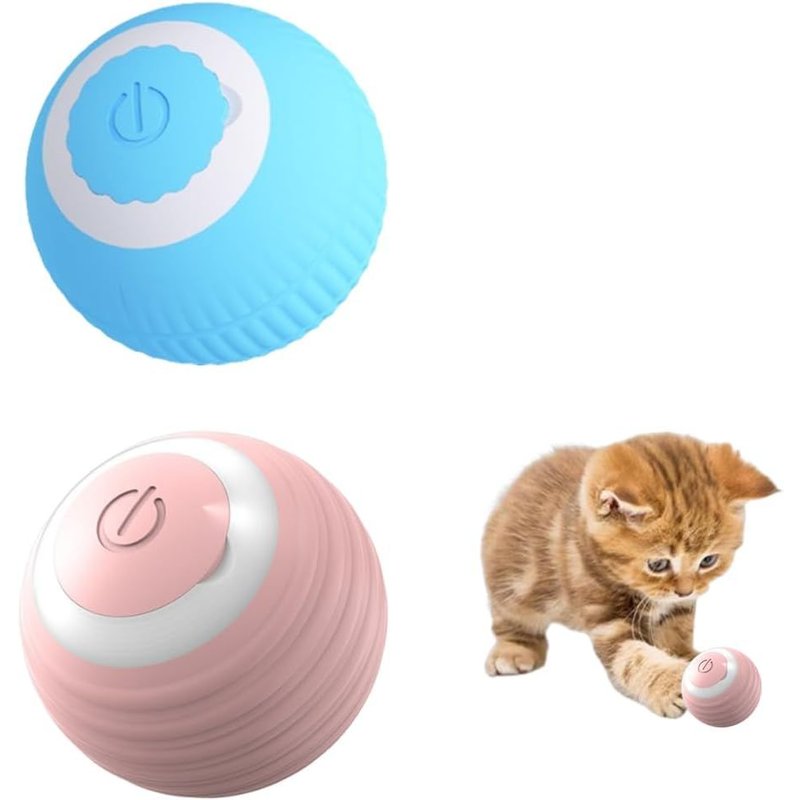 2 X Interactive Dog Toy,Self-Rolling Ball For Dogs,Wicked Ball Dog Toy,Anti-Boredom For Indoor And Outdoor (Blue,Pink)