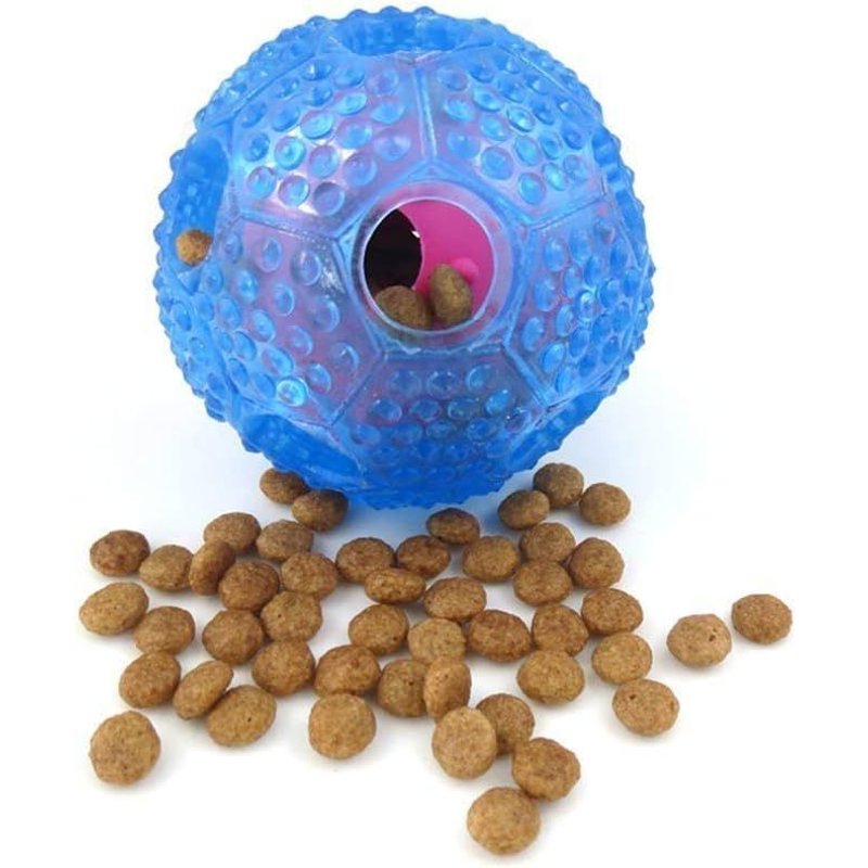 Interactive Dog Toy,Dog Food Ball,Durable Chew Ball For Training And Cleaning Teeth,Blue