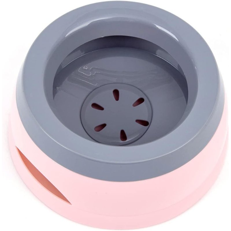 Pet Dog Cat Puppy Dog Cat Floating Bowl Anti-Overflow Anti-Choking Bowl (Pink)