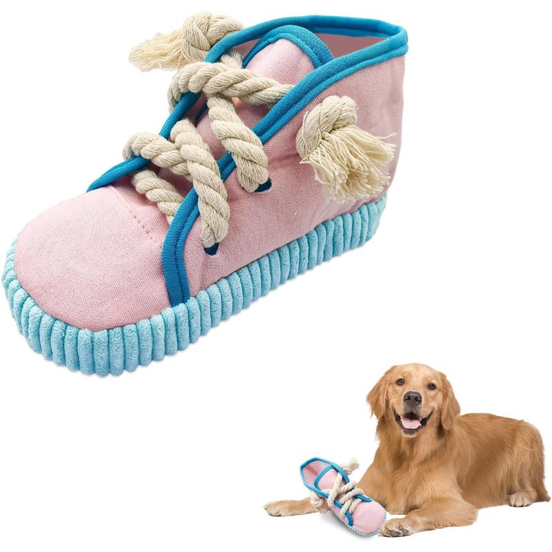 Squeaky Dog Toy,Dog Chew Toy Shoe Shape With Squeaker To Reduce Boredom For Small Medium Dogs,Pink