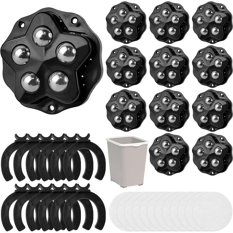 Self Adhesive Mini Caster Set,Strong Lift,360 Degree Rotation,Mini Caster,Easy To Install,Small Caster,Suitable For Storage Boxes,Bedside Tables (1)
