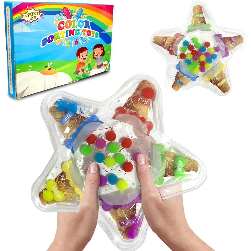 Anti-Stress Sensory Toy for Children,Colour Sorting Sensory Toys,Gift for Children,Baby,Girl,Boy 3+ Years (Five-Corner Cone)
