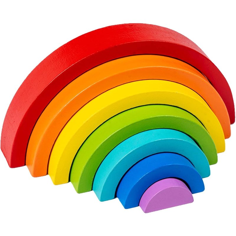 Jeu Arc en Ciel en Bois,Arc-en-Ciel Compact en Bois,Arc-en-Ciel Jouet,Jouets Montessori Bloc de Construction,Arc-en-Ciel en Bois pour Petits Enfants,Couleur Arc-en-Ciel