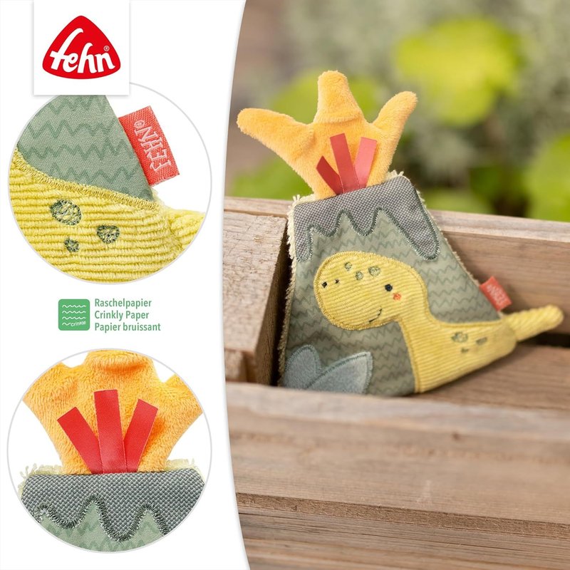 Knister-Vulkan-Activity-Rascheltier Mit Spannenden Strukturen Zum Greifen,Lauschen,Spielen & Geräusche Erzeugen,Perfekter Begleiter Für Babys Und Kleinkinder