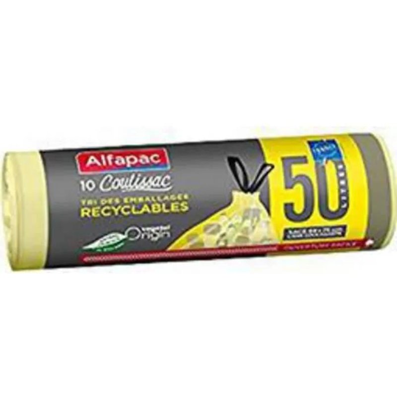 Alfapac Sacs-poubelle 50l pour le tri des emballages recyclables le rouleau de 10 sacs