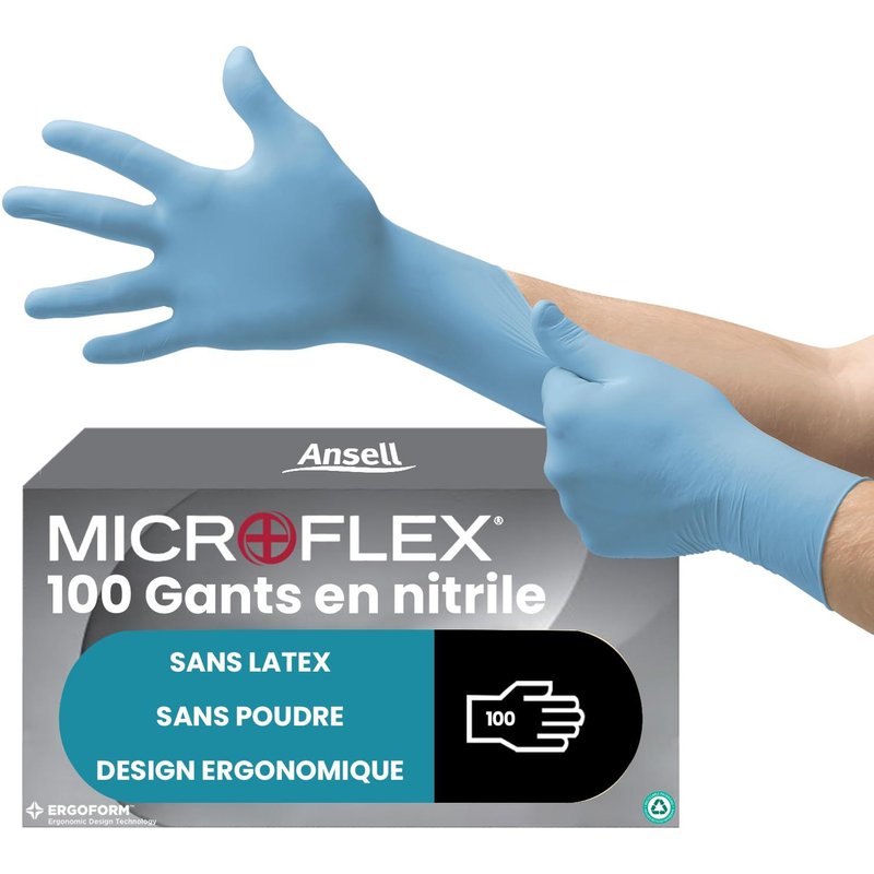 Microflex 92-134 Latexfreie Einweghandschuhe,Nitrilhandschuhe Puderfrei,Handschuhe Lebensmittelecht Blau,Untersuchungshandschuhe,Einmalhandschuhe S (100 Stück)