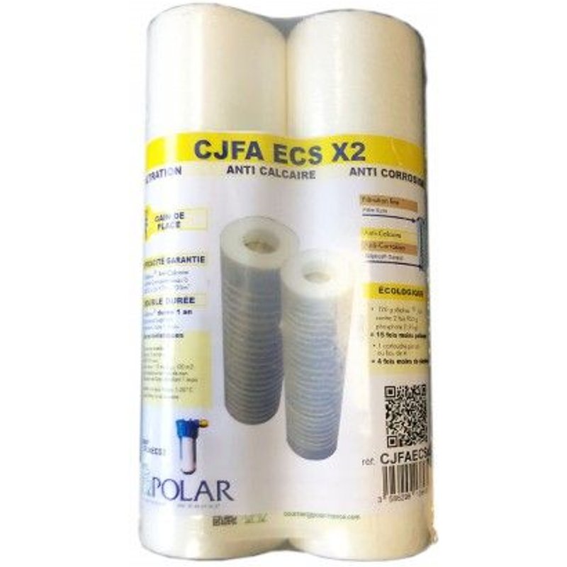 Jeu de 2 cartouches anti-calcaire et anti-corrosion POLAR