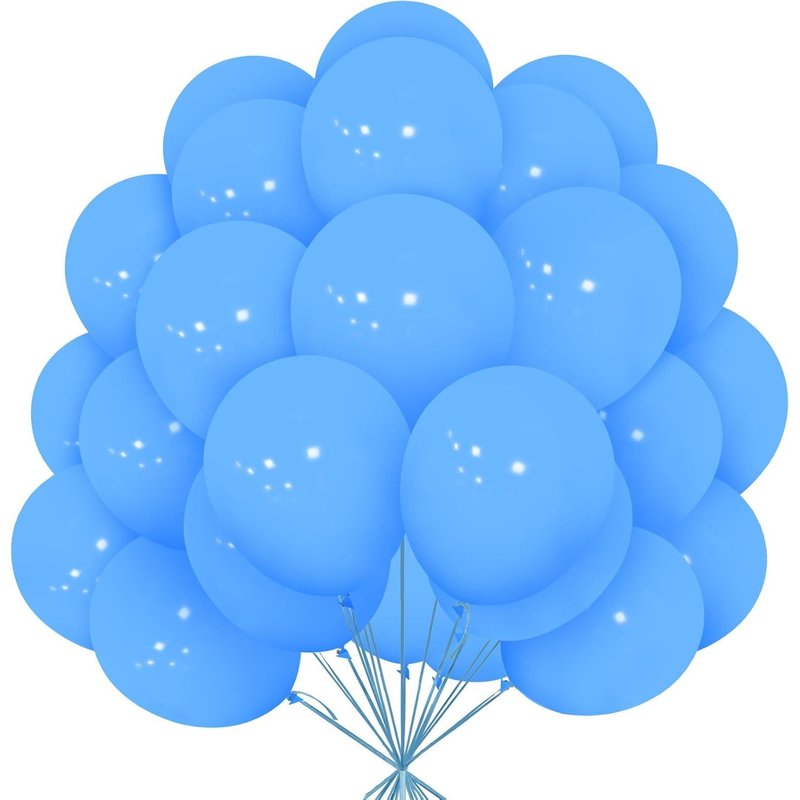 Ballons Bleus Clair,Paquet De 30 Ballons Bleu Mat En Latex 12 Pouces 30,5 Cm Ballon Avec Blanc Ruban Pour Garçons Hommes Filles FĂȘte D'anniversaire BaptĂȘme Mariage Douche BĂ©bĂ© Baby Shower DĂ©coration