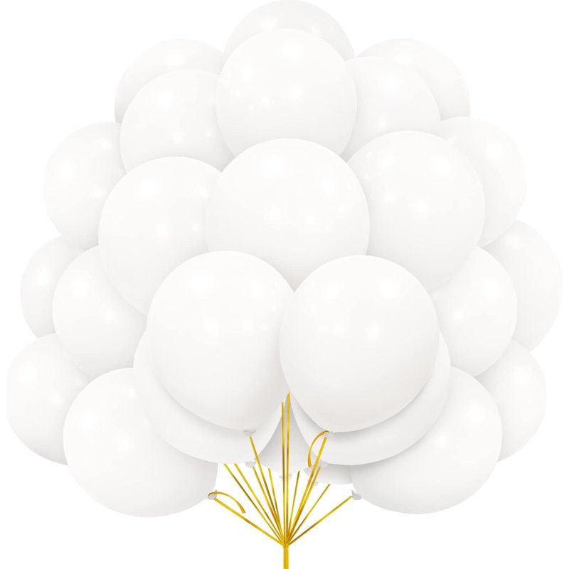 Ballons Blanc, 30 Pcs Ballons Blanc En Latex 12 Pouces 30,5 Cm Ballon Blanc Avec Ruban Pour Femmes Garçons Filles FĂȘte D'anniversaire CĂ©lĂ©bration Mariage Pique-Nique Douche De MariĂ©e DĂ©corations