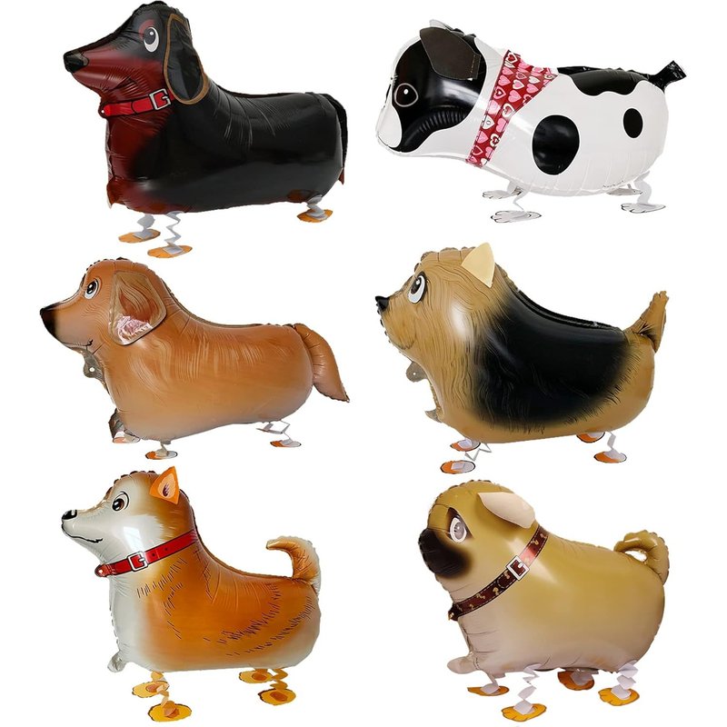 6 Ballon Helium Animaux¿Ballons En Aluminium Pour Chiots¿Animal De Compagnie Ballons De Marche¿Pour Décoration De Fête D'anniversaire Pour Cadeaux D'anniversaire Jouets Pour Enfants