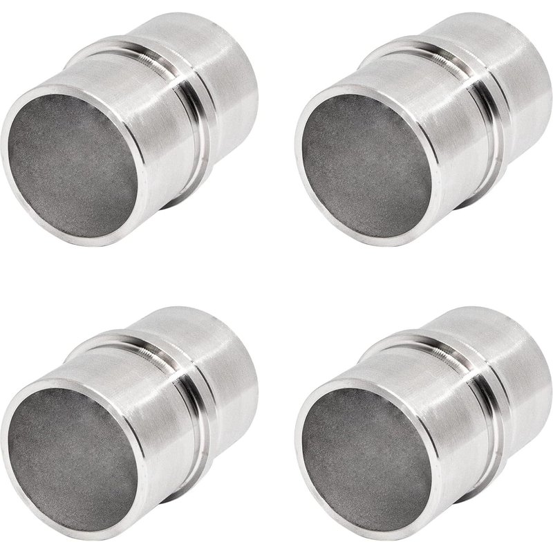 Lot de 4 manchons de raccordement pour garde-corps-Diamètre : 48,3 mm-Tube rond-Pour construction de balustrade,main courante,escalier,tubes-En acier inoxydable V2A