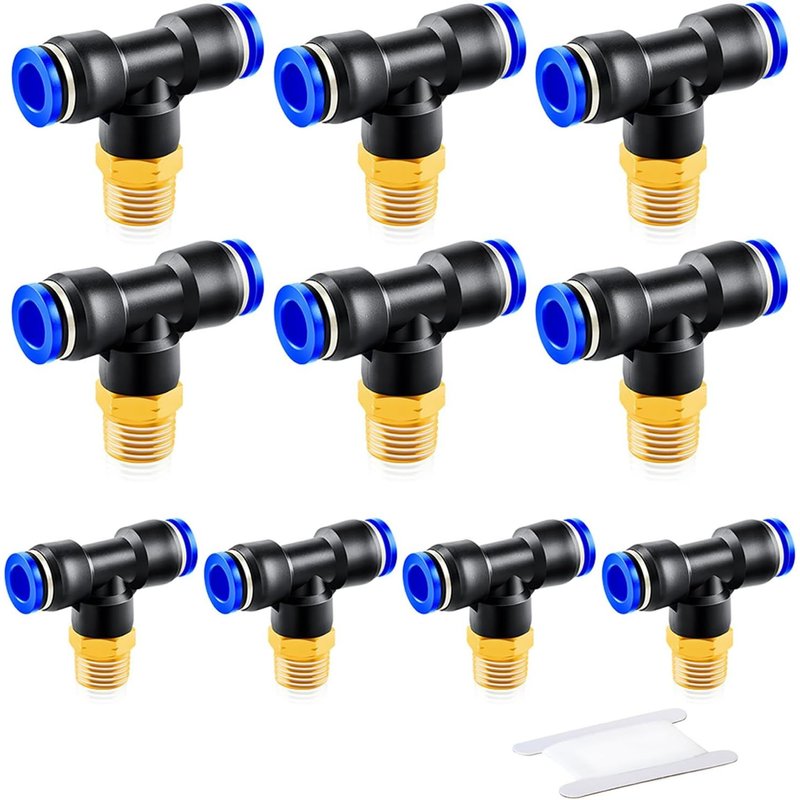 10pcs 6mm diamètre extérieur du de carte x 1/8 ""BSP raccord pneumatique de dérivation à trois voies