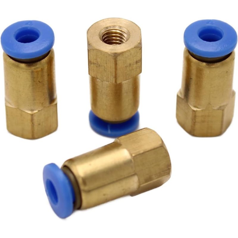 Lot de 4 raccords pneumatiques avec filetage intérieur M5 vers 4 mm-Qualité industrielle (M5-4 mm)