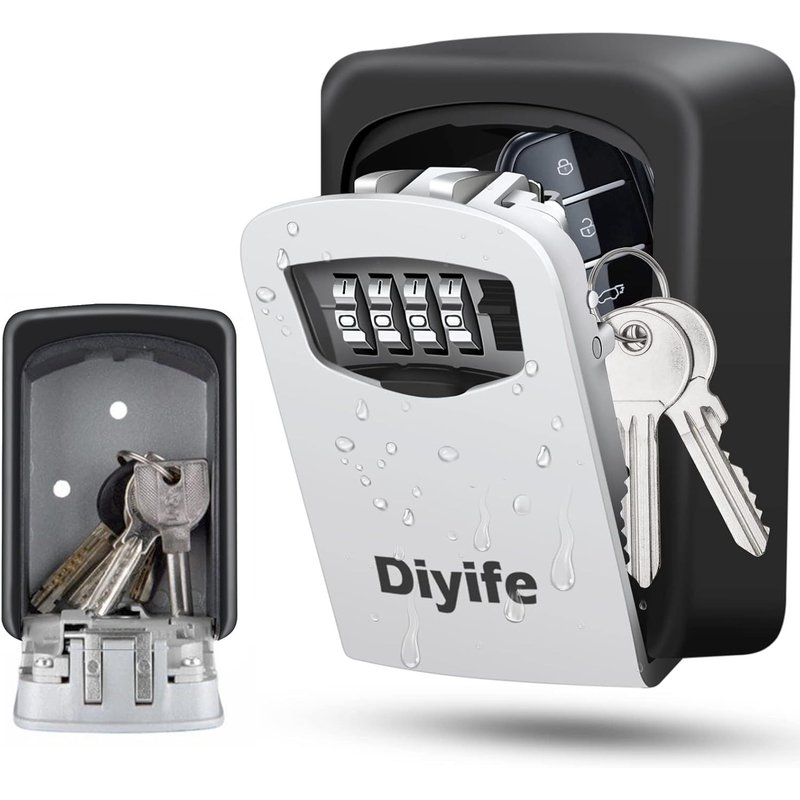 Airbnb Waterproof & Rustproof Metal Wall Key Box with 4 Digit Code,Heavy Duty Storage Box for School Garage at Home