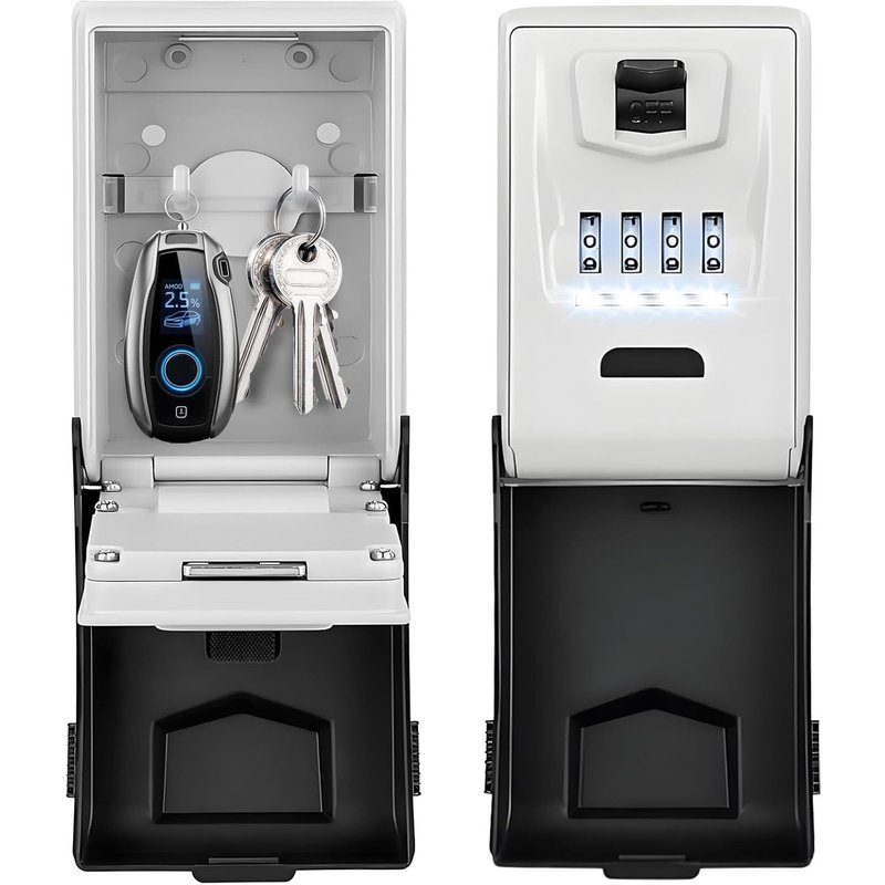 Gaethra Key Safe with Code Encryption,Large 4 Digit Safe with Code Lighting,Waterproof,Rustproof,Outdoor Safe for Home,Office,School,Garage and