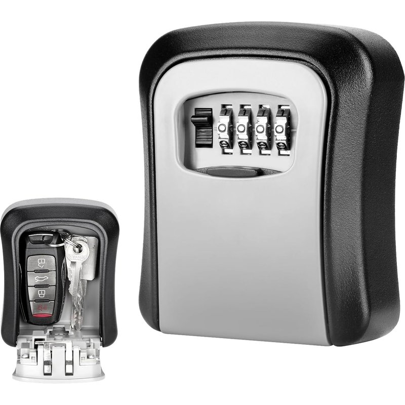 Safe Key Box,Wall Mounted Outdoor Key Safe with 4 Digit Code,Waterproof and Rustproof Can Change Password,for Home Garage School Home