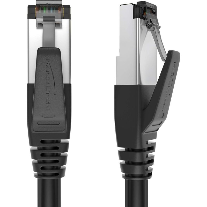 CAT8 Ethernet Cable-0.5m-Network Cable with Break-resistant Design and Fast Speed of 40Gbps (CAT8.1,Ideal for Gaming/PS5/Xbox/Switch,RJ45,Black)